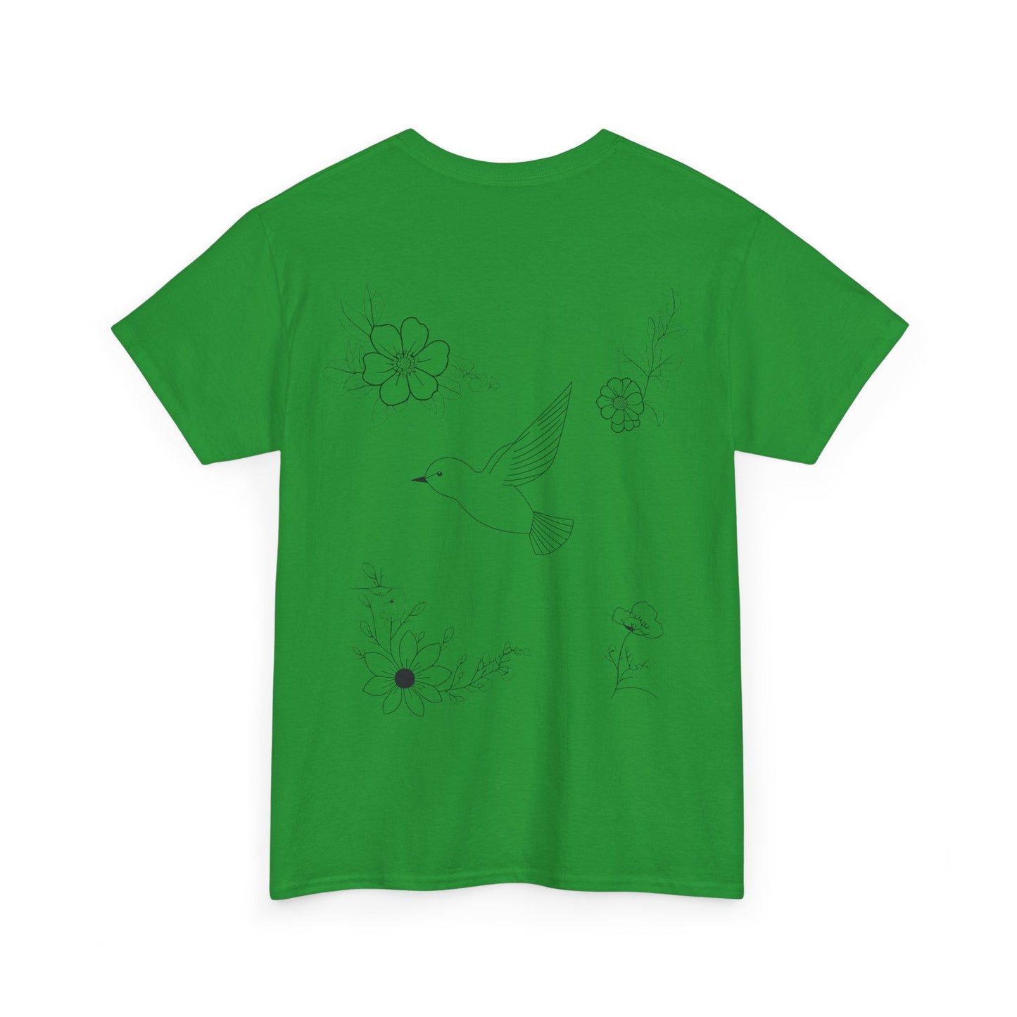 Linienstil Blumen & Vogel Shirt
