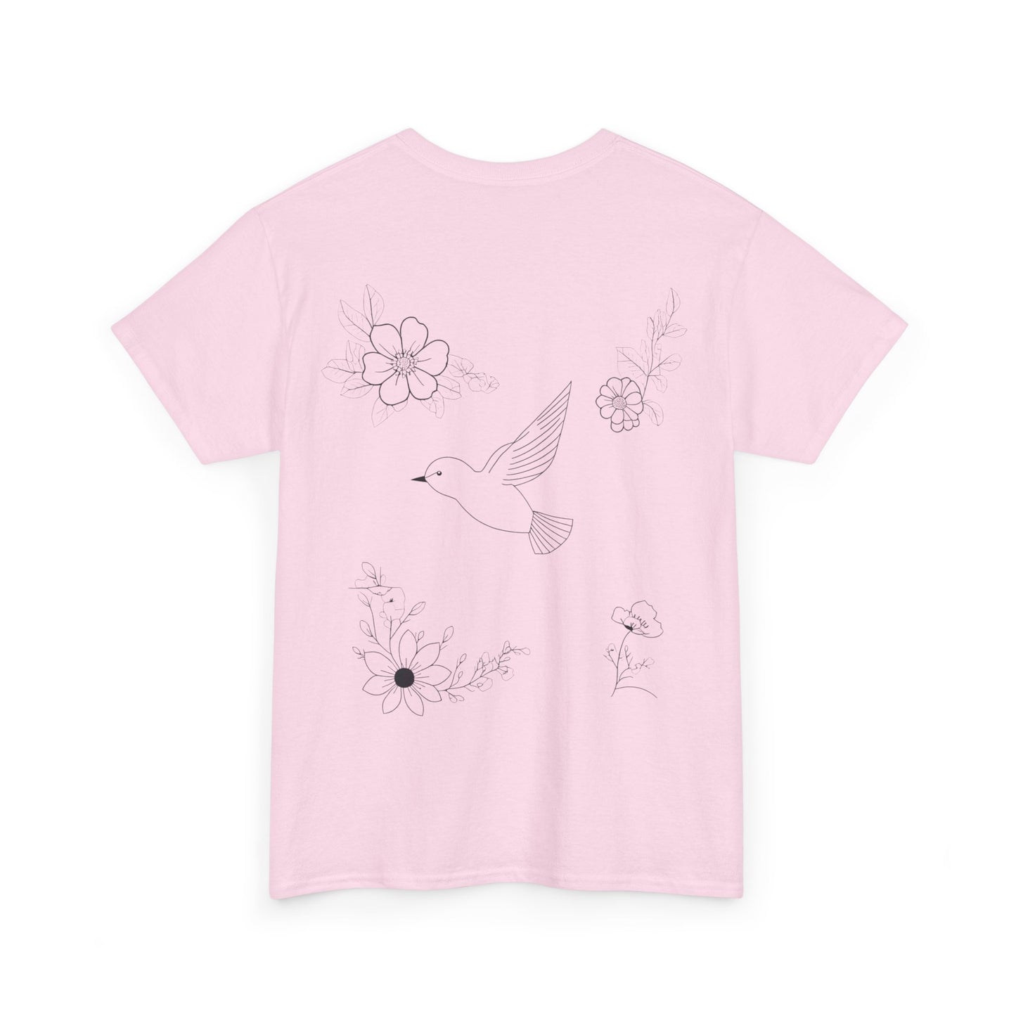 Linienstil Blumen & Vogel Shirt
