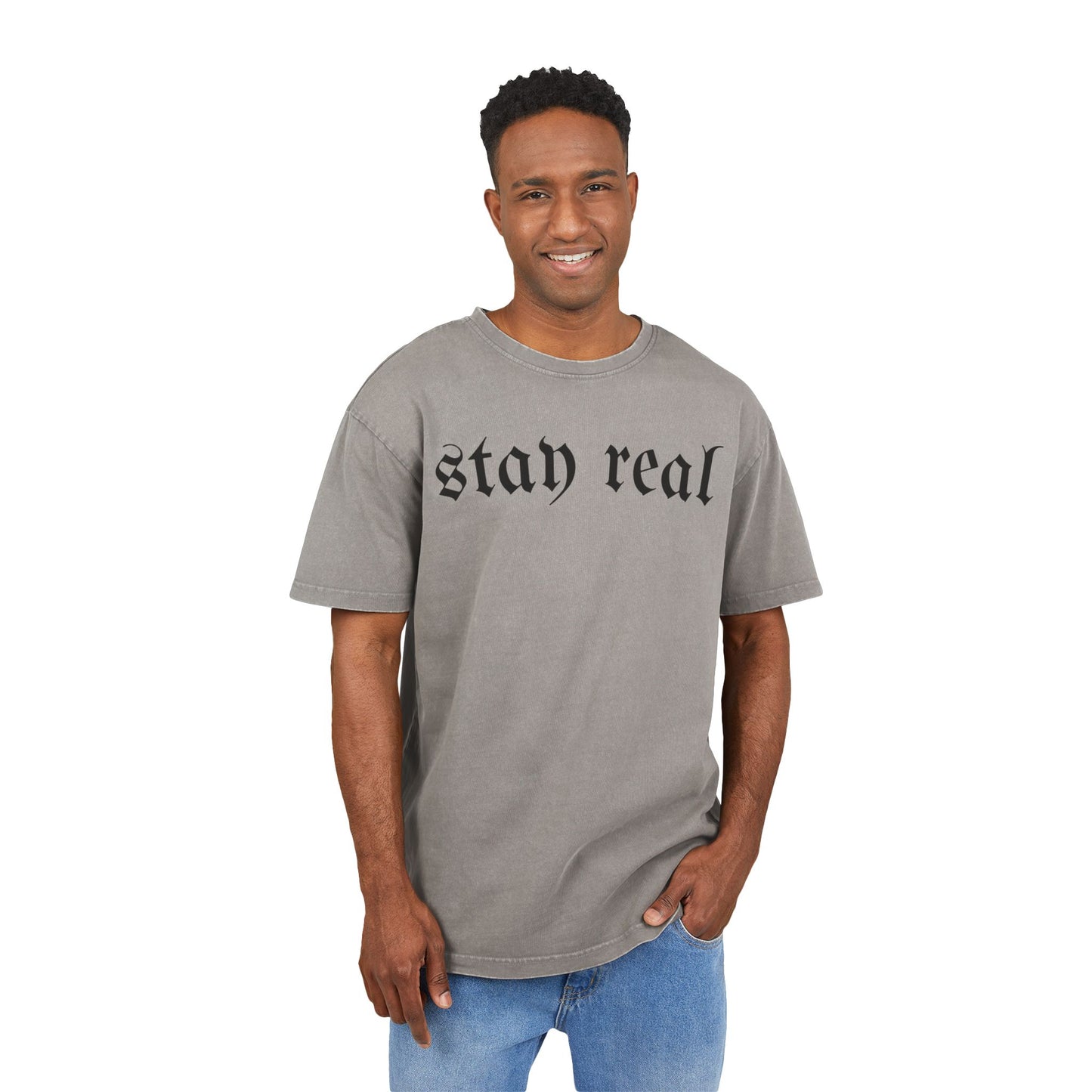 stay real Acid Washed Oversized Shirt