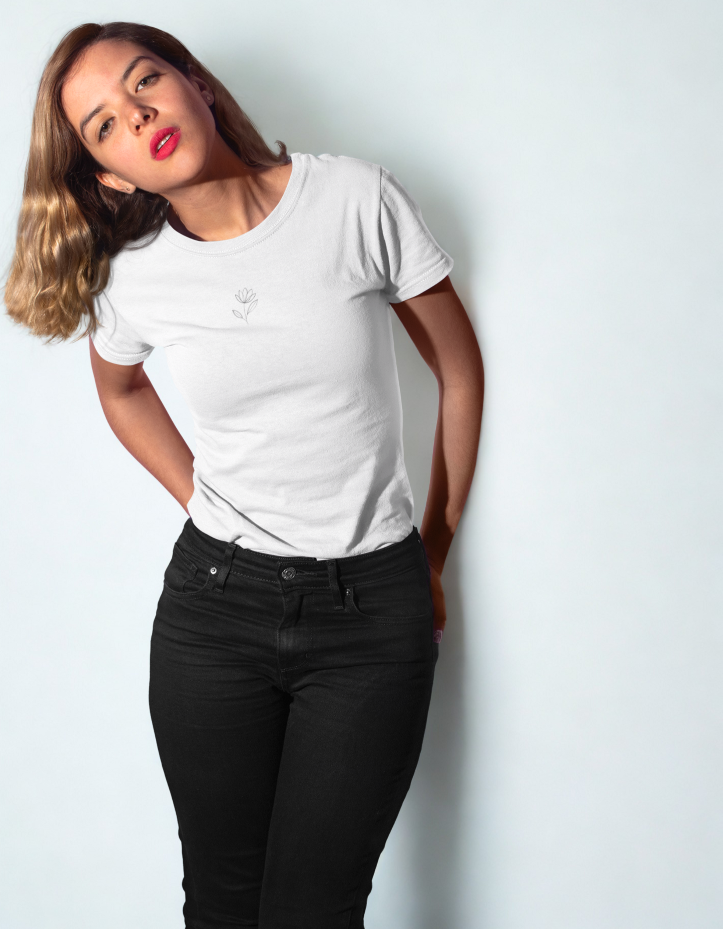 Linienstil Blumen & Vogel Shirt